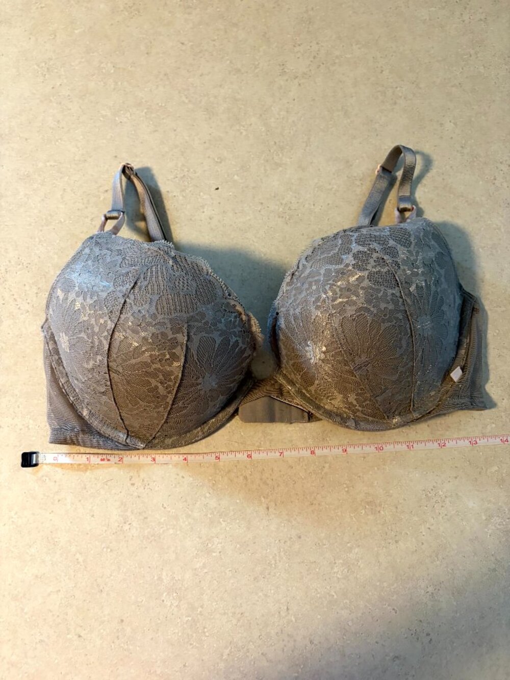 Victoria's Secret Push Up Bra Grey Lace 38C